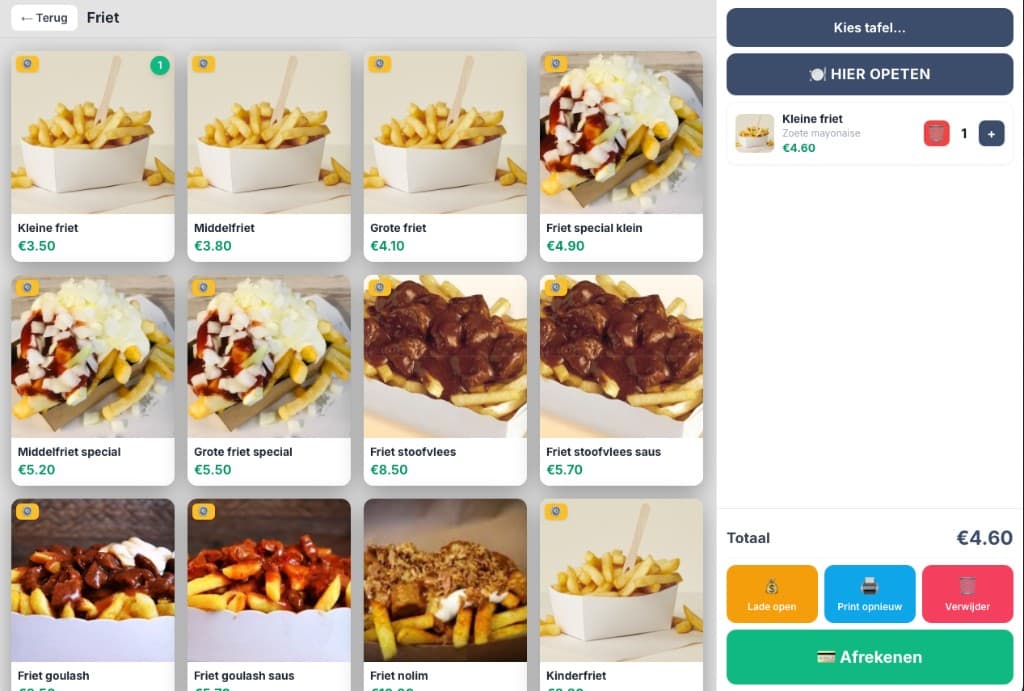 Vysion kassa layout voor bakkerij