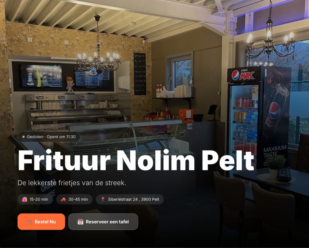 Vysion kassa layout voor frituur en snackbar